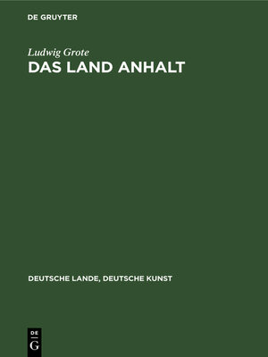 cover image of Das Land Anhalt
